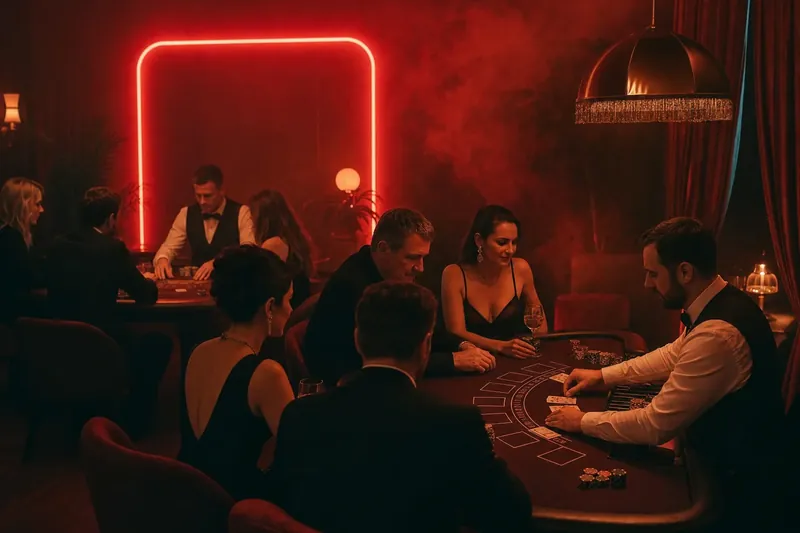 Casino privát est kártyaasztalokkal és profi krupiékkal