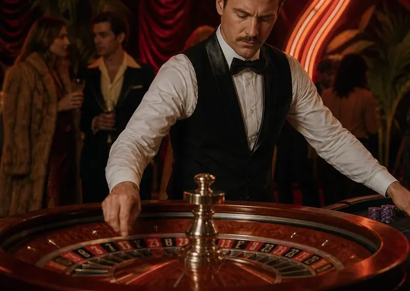 Céges Casino gála retro Vegas díszlettel és neon fényekkel