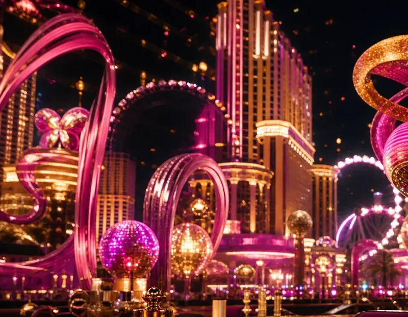 Las Vegas neon bejárat óriás WELCOME felirattal tematikus esten